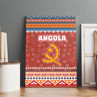 Angola Christmas Canvas Wall Art with Red Snowflake Pattern Tribal Santa Claus Motif - Wonder Print Shop