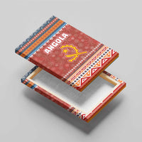 Angola Christmas Canvas Wall Art with Red Snowflake Pattern Tribal Santa Claus Motif - Wonder Print Shop