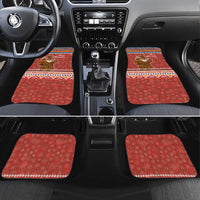 Angola Christmas Car Mats with Red Snowflake Pattern Tribal Santa Claus Motif - Wonder Print Shop
