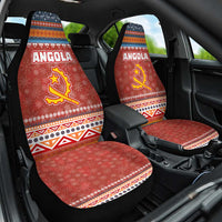 Angola Christmas Car Seat Cover with Red Snowflake Pattern Tribal Santa Claus Motif - Wonder Print Shop