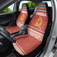 Angola Christmas Car Seat Cover with Red Snowflake Pattern Tribal Santa Claus Motif - Wonder Print Shop