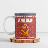 Angola Christmas Ceramic Mug with Red Snowflake Pattern Tribal Santa Claus Motif - Wonder Print Shop