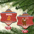 Angola Christmas Ceramic Ornament with Red Snowflake Pattern Tribal Santa Claus Motif - Wonder Print Shop