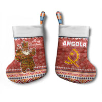 Angola Christmas Stocking with Red Snowflake Pattern Tribal Santa Claus Motif - Wonder Print Shop