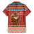 Angola Christmas Family Matching Long Sleeve Bodycon Dress and Hawaiian Shirt with Red Snowflake Pattern Tribal Santa Claus Motif - Wonder Print Shop
