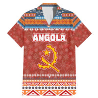 Angola Christmas Family Matching Mermaid Dress and Hawaiian Shirt with Red Snowflake Pattern Tribal Santa Claus Motif - Wonder Print Shop