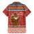 Angola Christmas Family Matching Mermaid Dress and Hawaiian Shirt with Red Snowflake Pattern Tribal Santa Claus Motif - Wonder Print Shop