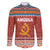 Angola Christmas Family Matching Off The Shoulder Long Sleeve Dress and Hawaiian Shirt with Red Snowflake Pattern Tribal Santa Claus Motif - Wonder Print Shop