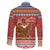 Angola Christmas Family Matching Off The Shoulder Long Sleeve Dress and Hawaiian Shirt with Red Snowflake Pattern Tribal Santa Claus Motif - Wonder Print Shop