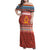 Angola Christmas Family Matching Off Shoulder Maxi Dress and Hawaiian Shirt with Red Snowflake Pattern Tribal Santa Claus Motif - Wonder Print Shop