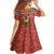 Angola Christmas Family Matching Off Shoulder Short Dress and Hawaiian Shirt with Red Snowflake Pattern Tribal Santa Claus Motif - Wonder Print Shop