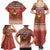 Angola Christmas Family Matching Summer Maxi Dress and Hawaiian Shirt with Red Snowflake Pattern Tribal Santa Claus Motif - Wonder Print Shop