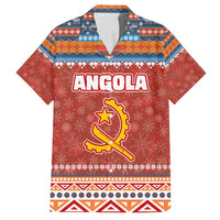 Angola Christmas Family Matching Summer Maxi Dress and Hawaiian Shirt with Red Snowflake Pattern Tribal Santa Claus Motif - Wonder Print Shop