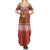 Angola Christmas Family Matching Summer Maxi Dress and Hawaiian Shirt with Red Snowflake Pattern Tribal Santa Claus Motif - Wonder Print Shop