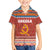 Angola Christmas Family Matching Tank Maxi Dress and Hawaiian Shirt with Red Snowflake Pattern Tribal Santa Claus Motif - Wonder Print Shop