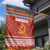 Angola Christmas Garden Flag with Red Snowflake Pattern Tribal Santa Claus Motif - Wonder Print Shop