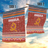 Angola Christmas Garden Flag with Red Snowflake Pattern Tribal Santa Claus Motif - Wonder Print Shop
