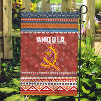 Angola Christmas Garden Flag with Red Snowflake Pattern Tribal Santa Claus Motif - Wonder Print Shop