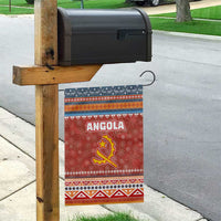 Angola Christmas Garden Flag with Red Snowflake Pattern Tribal Santa Claus Motif - Wonder Print Shop