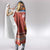 Angola Christmas Hooded Blanket with Red Snowflake Pattern Tribal Santa Claus Motif - Wonder Print Shop