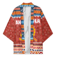 Angola Christmas Kimono with Red Snowflake Pattern Tribal Santa Claus Motif - Wonder Print Shop