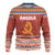 Angola Christmas Ugly Christmas Sweater with Red Snowflake Pattern Tribal Santa Claus Motif - Wonder Print Shop