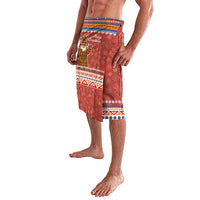 Angola Christmas Lavalava with Red Snowflake Pattern Tribal Santa Claus Motif - Wonder Print Shop