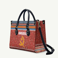 Angola Christmas Leather Bag with Red Snowflake Pattern Tribal Santa Claus Motif - Wonder Print Shop