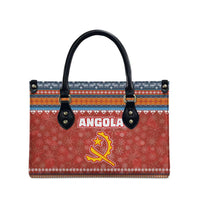 Angola Christmas Leather Bag with Red Snowflake Pattern Tribal Santa Claus Motif - Wonder Print Shop
