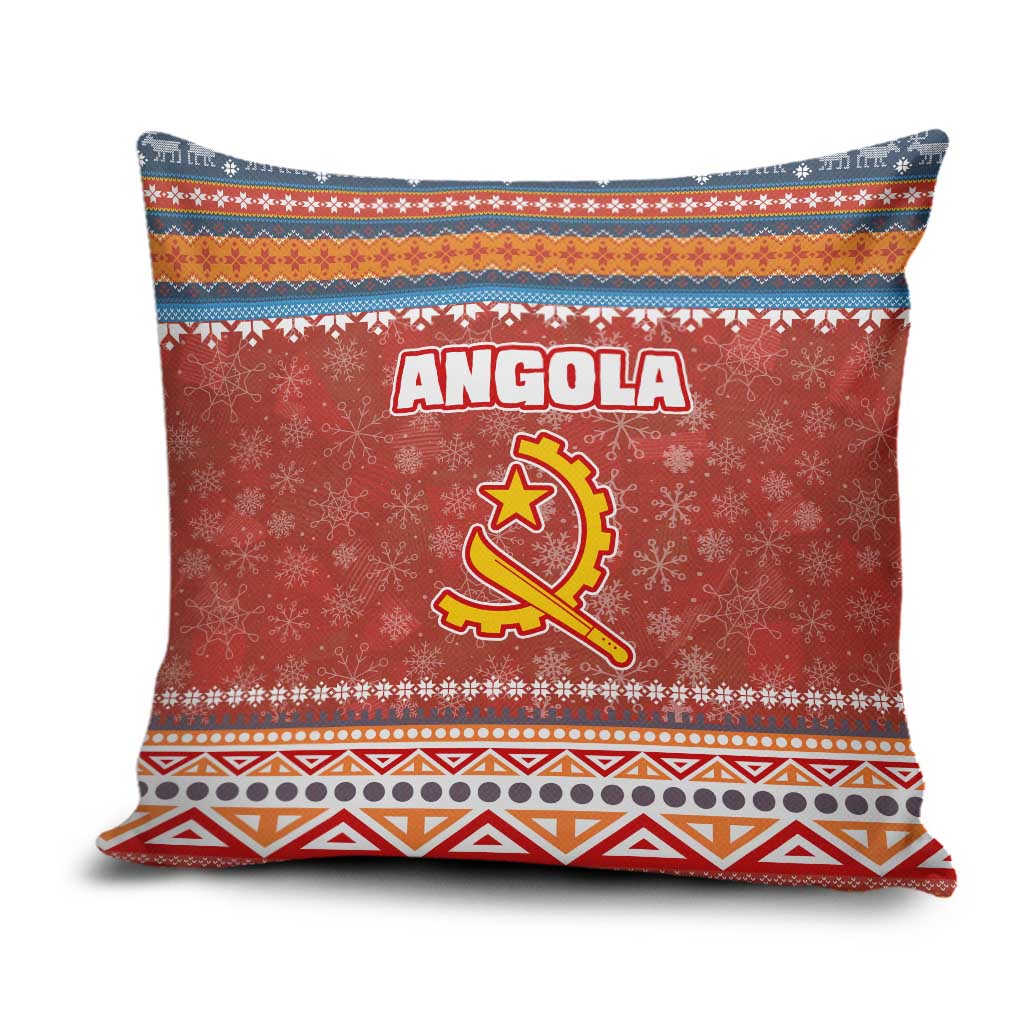 Angola Christmas Pillow Cover with Red Snowflake Pattern Tribal Santa Claus Motif - Wonder Print Shop