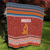 Angola Christmas Quilt with Red Snowflake Pattern Tribal Santa Claus Motif - Wonder Print Shop
