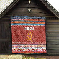 Angola Christmas Quilt with Red Snowflake Pattern Tribal Santa Claus Motif - Wonder Print Shop