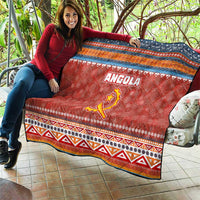Angola Christmas Quilt with Red Snowflake Pattern Tribal Santa Claus Motif - Wonder Print Shop
