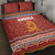 Angola Christmas Quilt Bed Set with Red Snowflake Pattern Tribal Santa Claus Motif - Wonder Print Shop