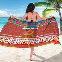 Angola Christmas Sarong with Red Snowflake Pattern Tribal Santa Claus Motif - Wonder Print Shop