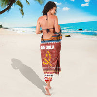 Angola Christmas Sarong with Red Snowflake Pattern Tribal Santa Claus Motif - Wonder Print Shop
