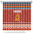 Angola Christmas Shower Curtain with Red Snowflake Pattern Tribal Santa Claus Motif - Wonder Print Shop