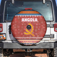 Angola Christmas Spare Tire Cover with Red Snowflake Pattern Tribal Santa Claus Motif - Wonder Print Shop