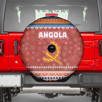 Angola Christmas Spare Tire Cover with Red Snowflake Pattern Tribal Santa Claus Motif - Wonder Print Shop