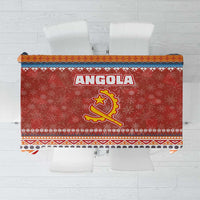 Angola Christmas Tablecloth with Red Snowflake Pattern Tribal Santa Claus Motif - Wonder Print Shop