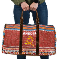 Angola Christmas Travel Bag with Red Snowflake Pattern Tribal Santa Claus Motif - Wonder Print Shop