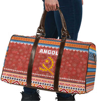 Angola Christmas Travel Bag with Red Snowflake Pattern Tribal Santa Claus Motif - Wonder Print Shop