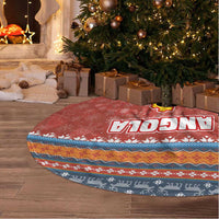 Angola Christmas Tree Skirt with Red Snowflake Pattern Tribal Santa Claus Motif - Wonder Print Shop