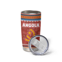 Angola Christmas Tumbler Cup with Red Snowflake Pattern Tribal Santa Claus Motif - Wonder Print Shop