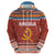 Angola Christmas Zip Hoodie with Red Snowflake Pattern Tribal Santa Claus Motif - Wonder Print Shop