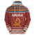 Angola Christmas Zip Hoodie with Red Snowflake Pattern Tribal Santa Claus Motif - Wonder Print Shop