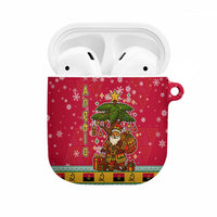 Angola Christmas AirPods Case with Santa, Gifts, and National Flag Map Motif - Wonder Print Shop