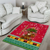 Angola Christmas Area Rug with Santa, Gifts, and National Flag Map Motif - Wonder Print Shop
