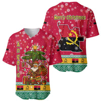 Angola Christmas Baseball Jersey with Santa, Gifts, and National Flag Map Motif - Wonder Print Shop