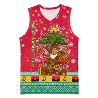Angola Christmas Basketball Jersey with Santa, Gifts, and National Flag Map Motif - Wonder Print Shop
